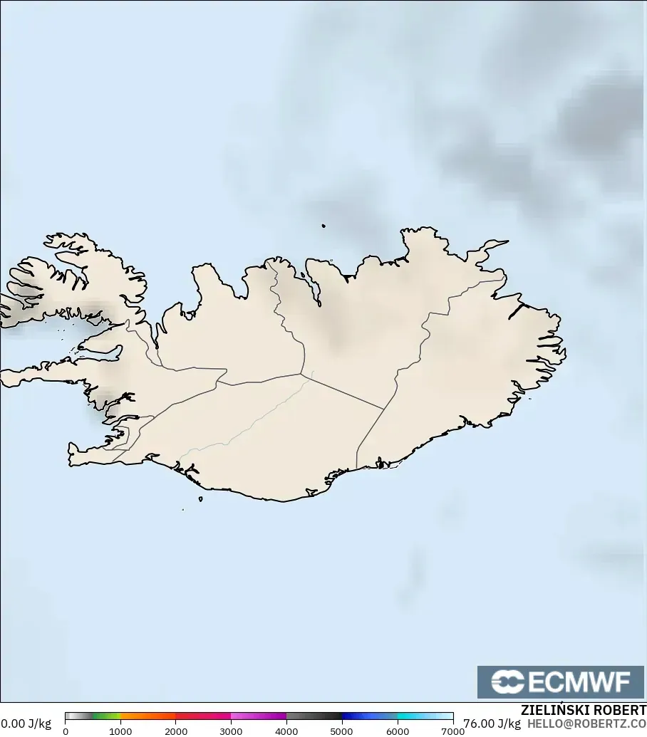 ECMWF IFS 0.25° model - İzlanda, CAPE