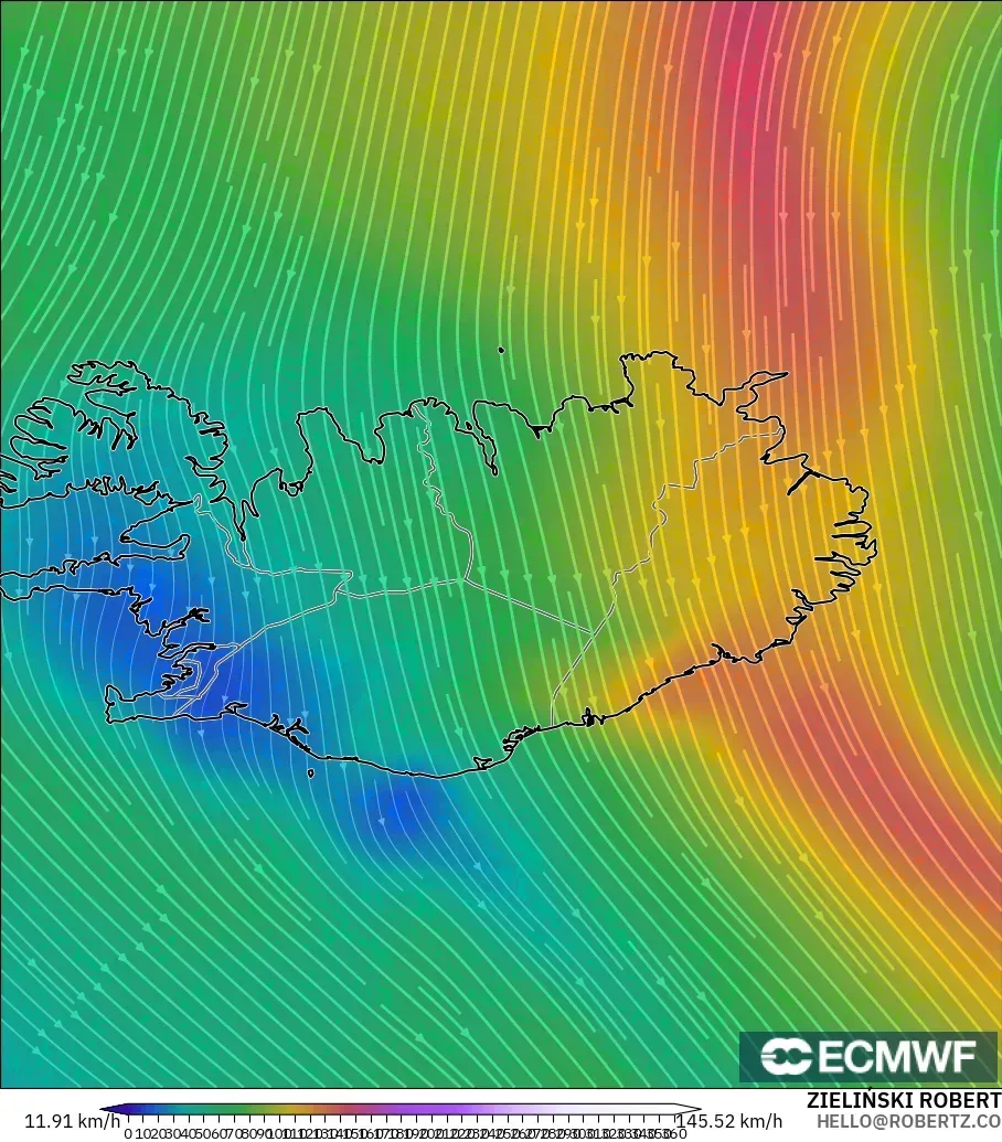 ECMWF IFS 0.25° model - İzlanda, 300 hPa Rüzgârı (jet)
