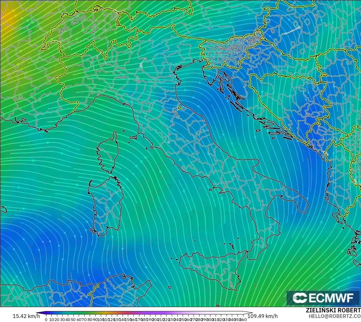 ECMWF IFS 0.25° model - İtalya, 300 hPa Rüzgârı (jet)
