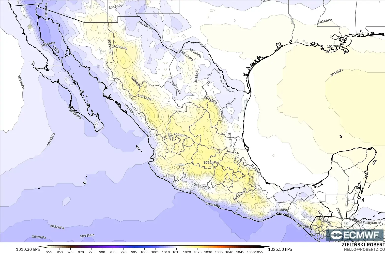 ECMWF IFS 0.25° model - Meksika, Basınç