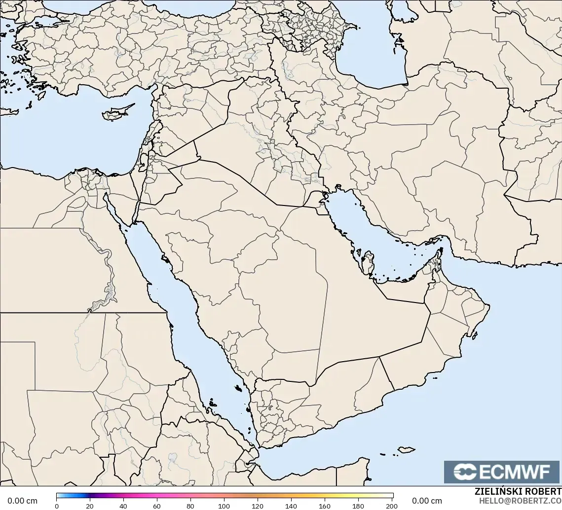 ECMWF IFS 0.25° model - Orta Doğu, Kar Kalınlığı