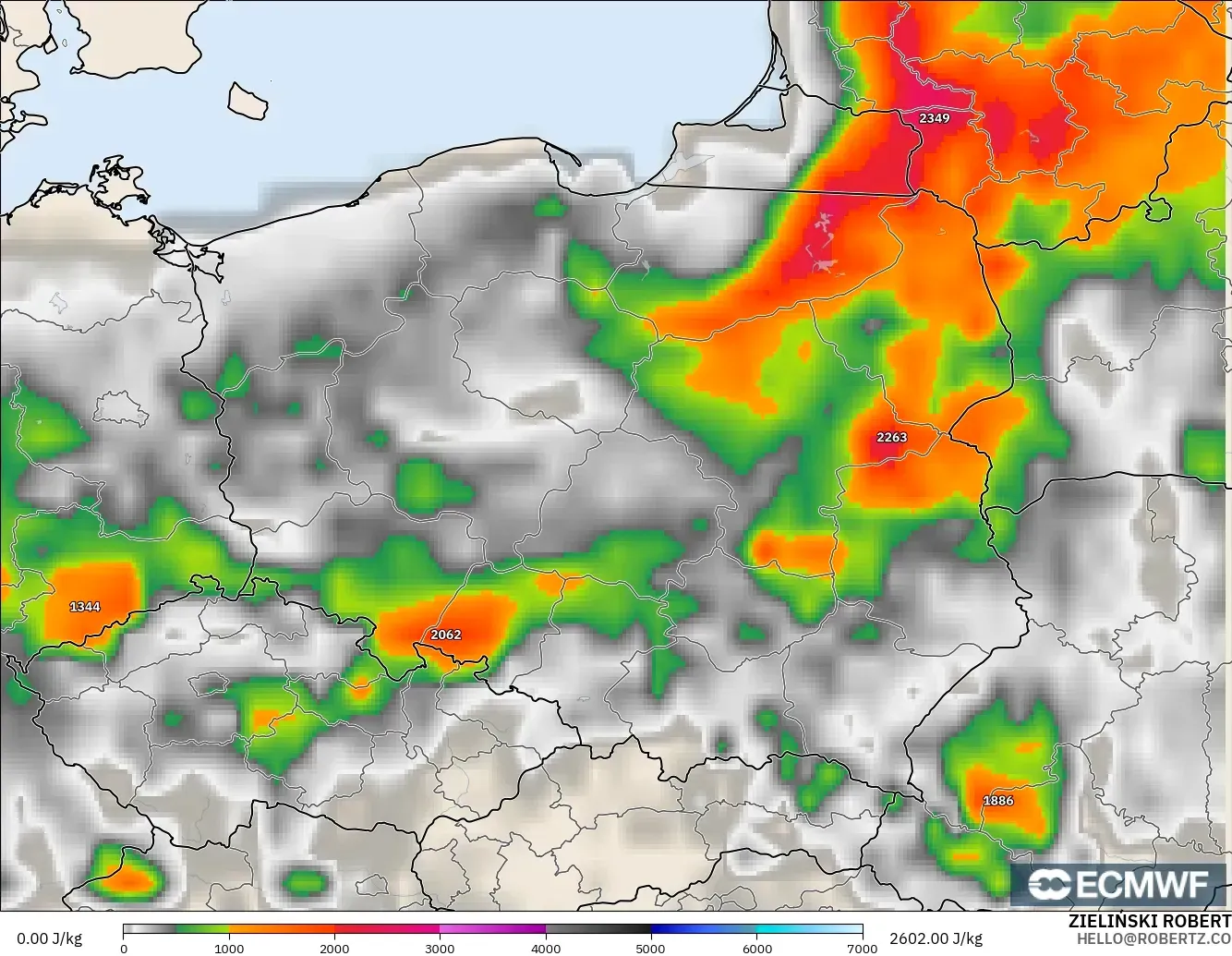 ECMWF IFS 0.25° model - Polonya, CAPE