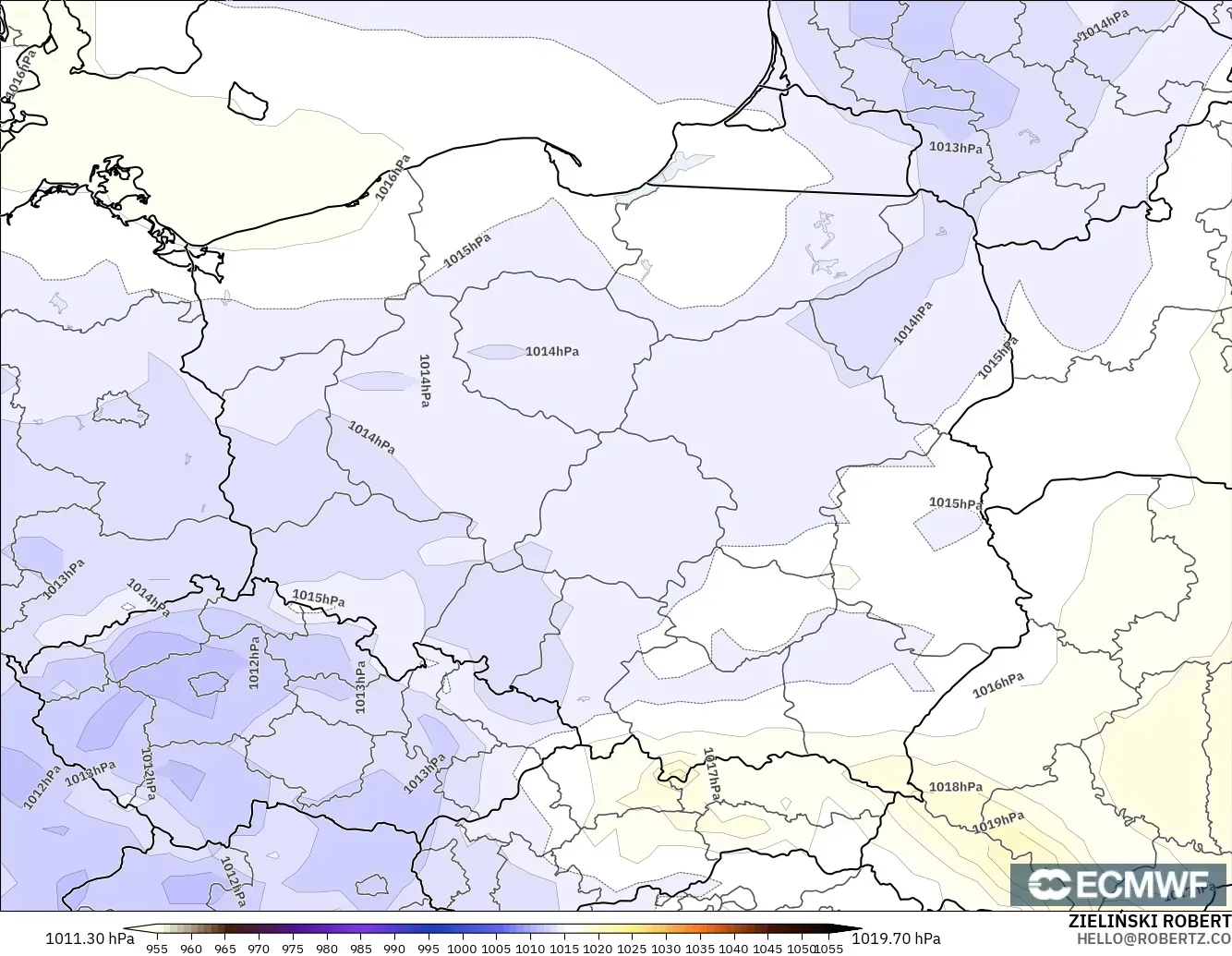 ECMWF IFS 0.25° model - Polonya, Basınç