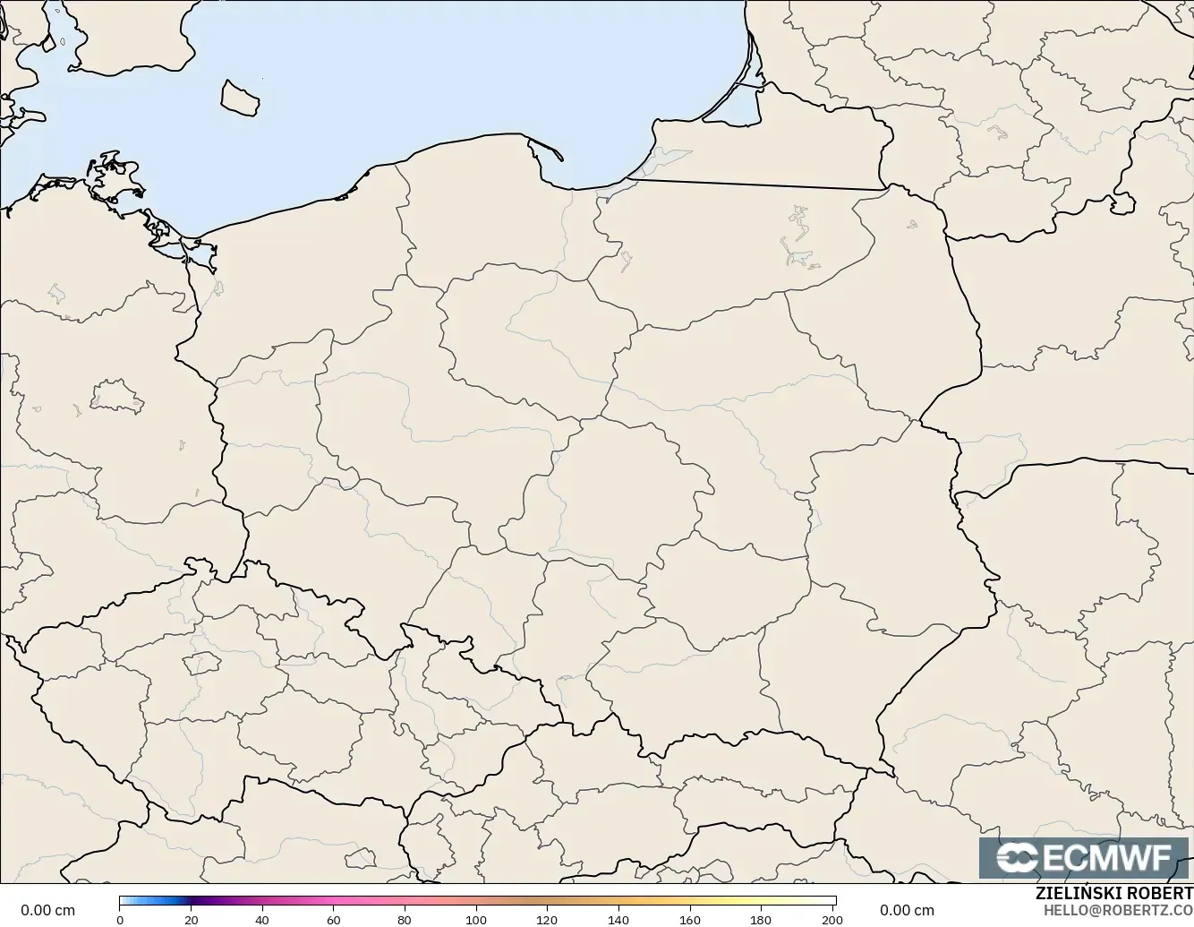 ECMWF IFS 0.25° model - Polonya, Kar Kalınlığı