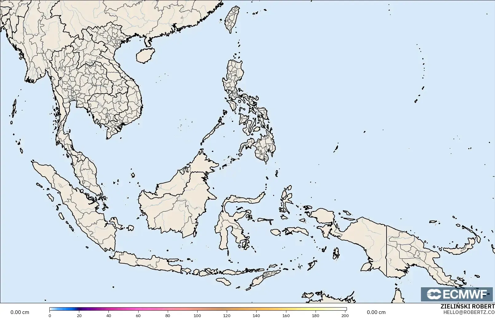 ECMWF IFS 0.25° model - Güneydoğu Asya, Kar Kalınlığı