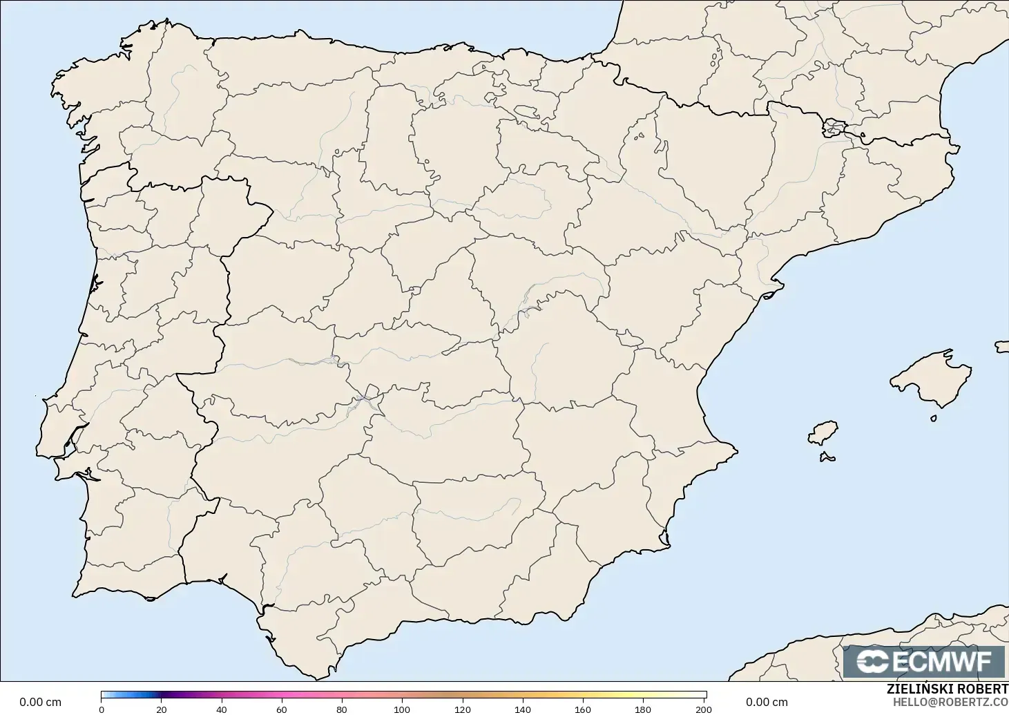 ECMWF IFS 0.25° model - İspanya, Kar Kalınlığı