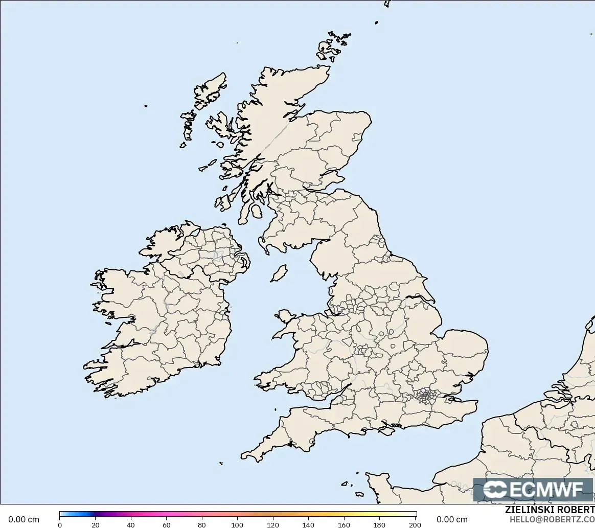 ECMWF IFS 0.25° model - Birleşik Krallık, Kar Kalınlığı