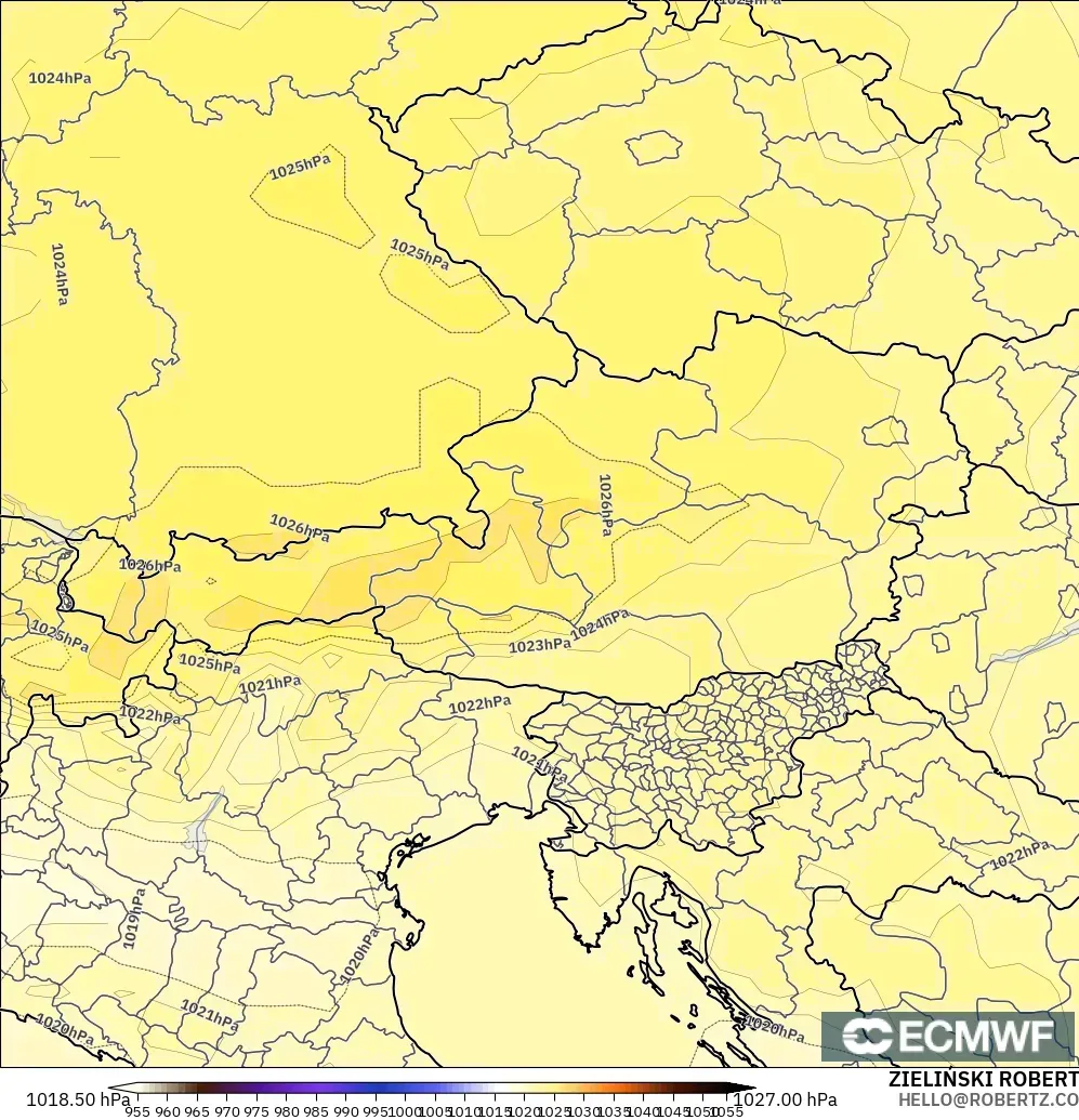 ECMWF IFS 0.25° model - Avusturya, Basınç