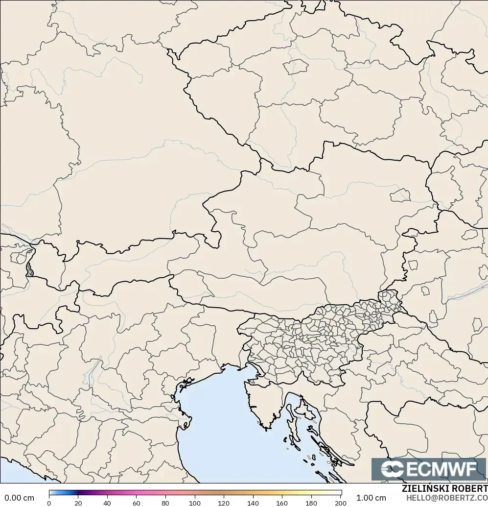 ECMWF IFS 0.25° model - Avusturya, Kar Kalınlığı