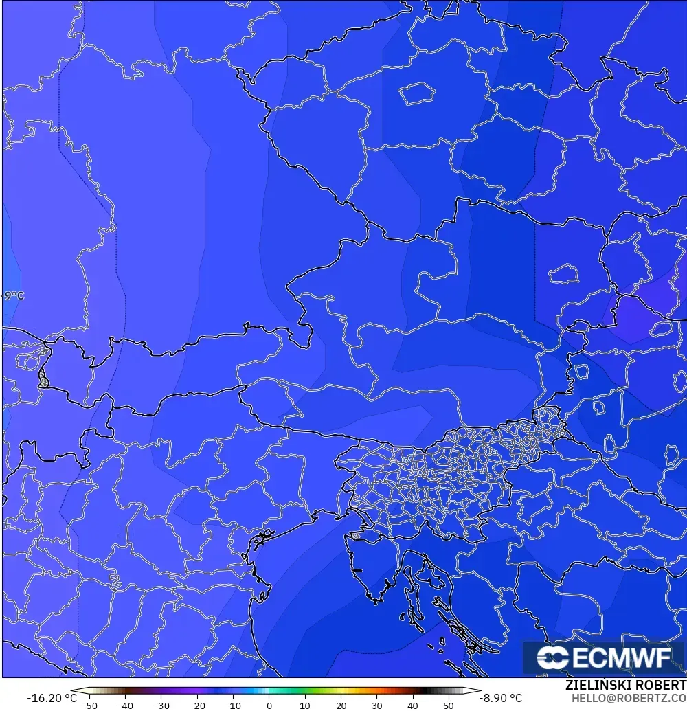ECMWF IFS 0.25° model - Avusturya, 500 hPa Sıcaklık