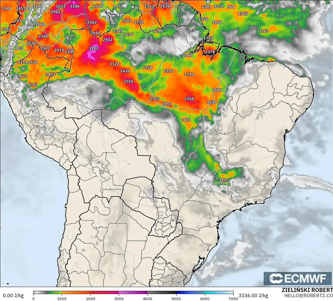 ECMWF IFS 0.25° model - Brezilya, CAPE