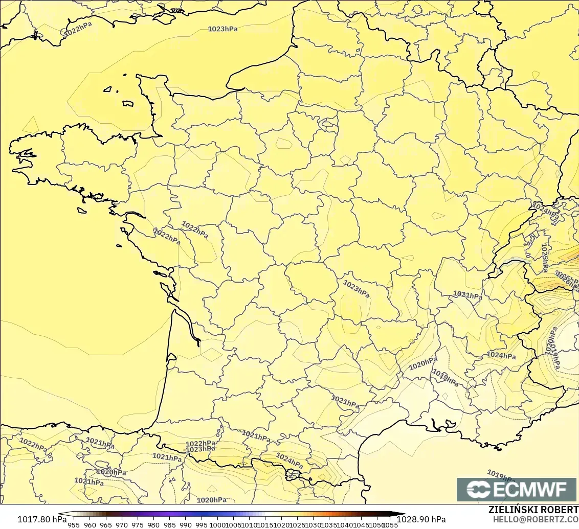 ECMWF IFS 0.25° model - Fransa, Basınç