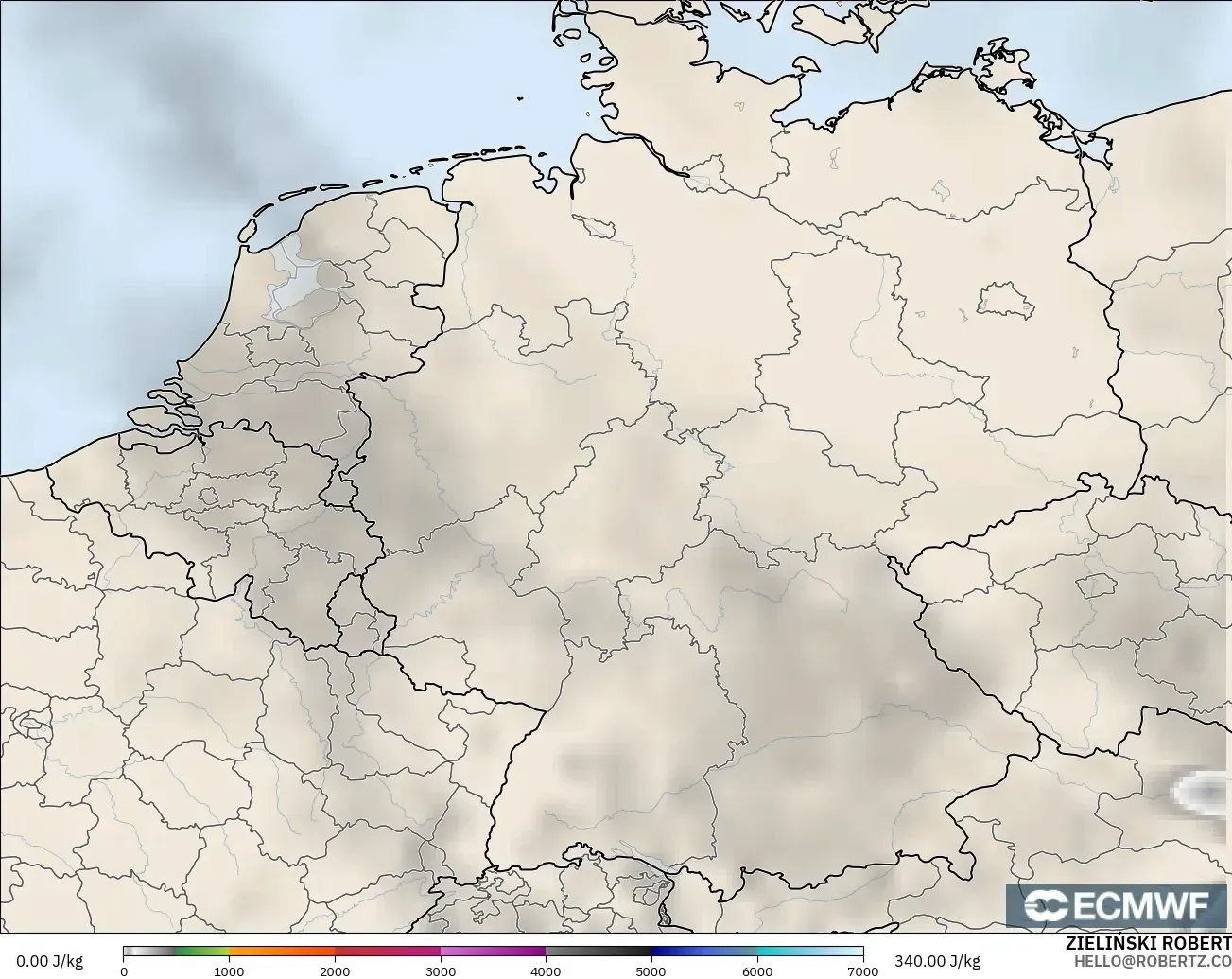 ECMWF IFS 0.25° model - Almanya, CAPE