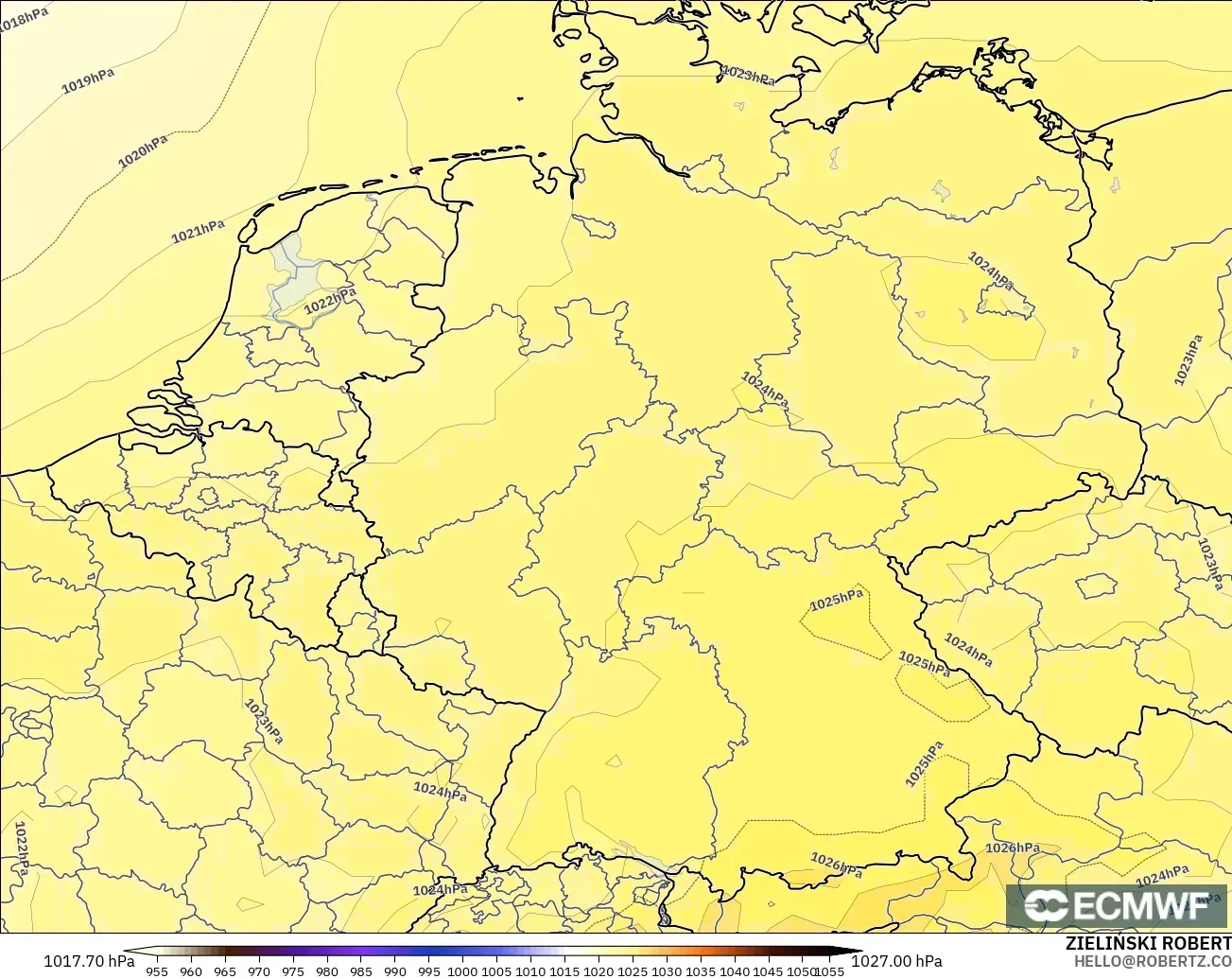ECMWF IFS 0.25° model - Almanya, Basınç
