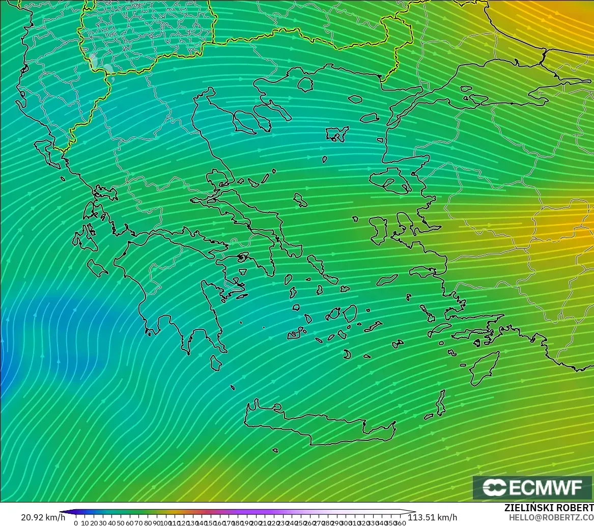 ECMWF IFS 0.25° model - Yunanistan, 300 hPa Rüzgârı (jet)