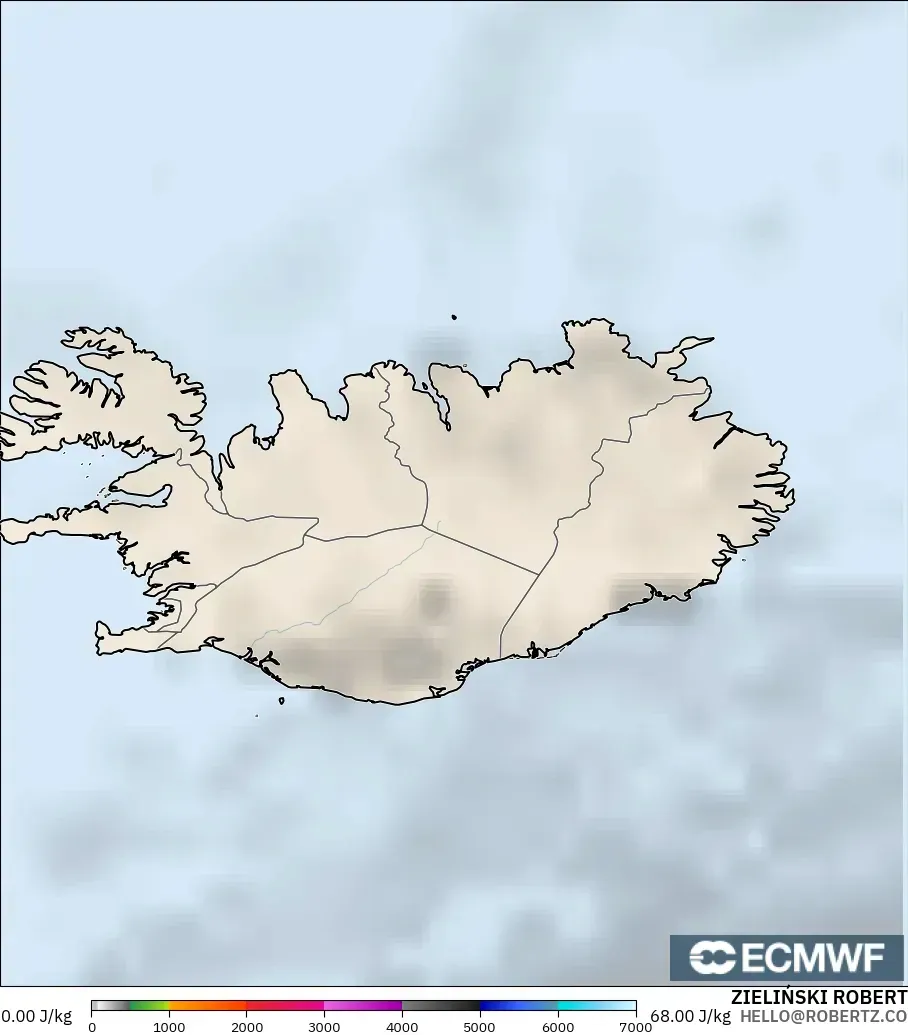 ECMWF IFS 0.25° model - İzlanda, CAPE