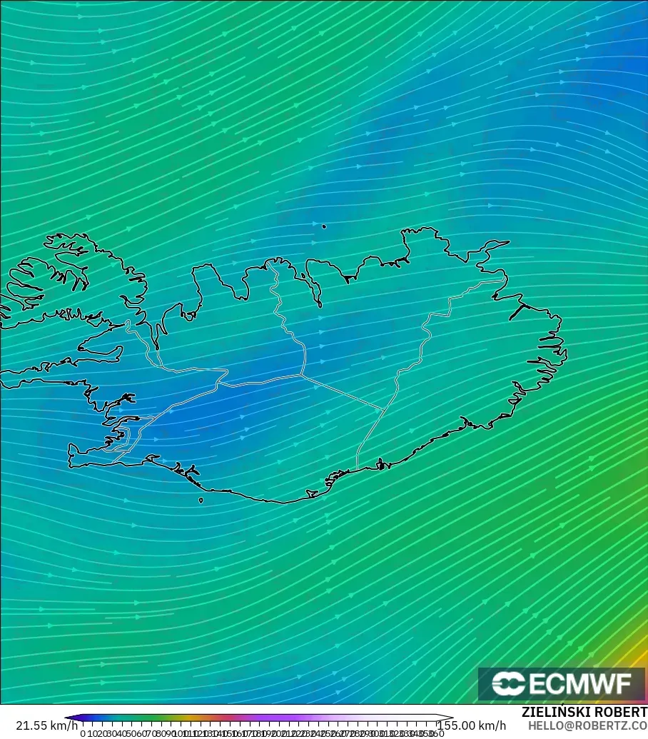 ECMWF IFS 0.25° model - İzlanda, 300 hPa Rüzgârı (jet)