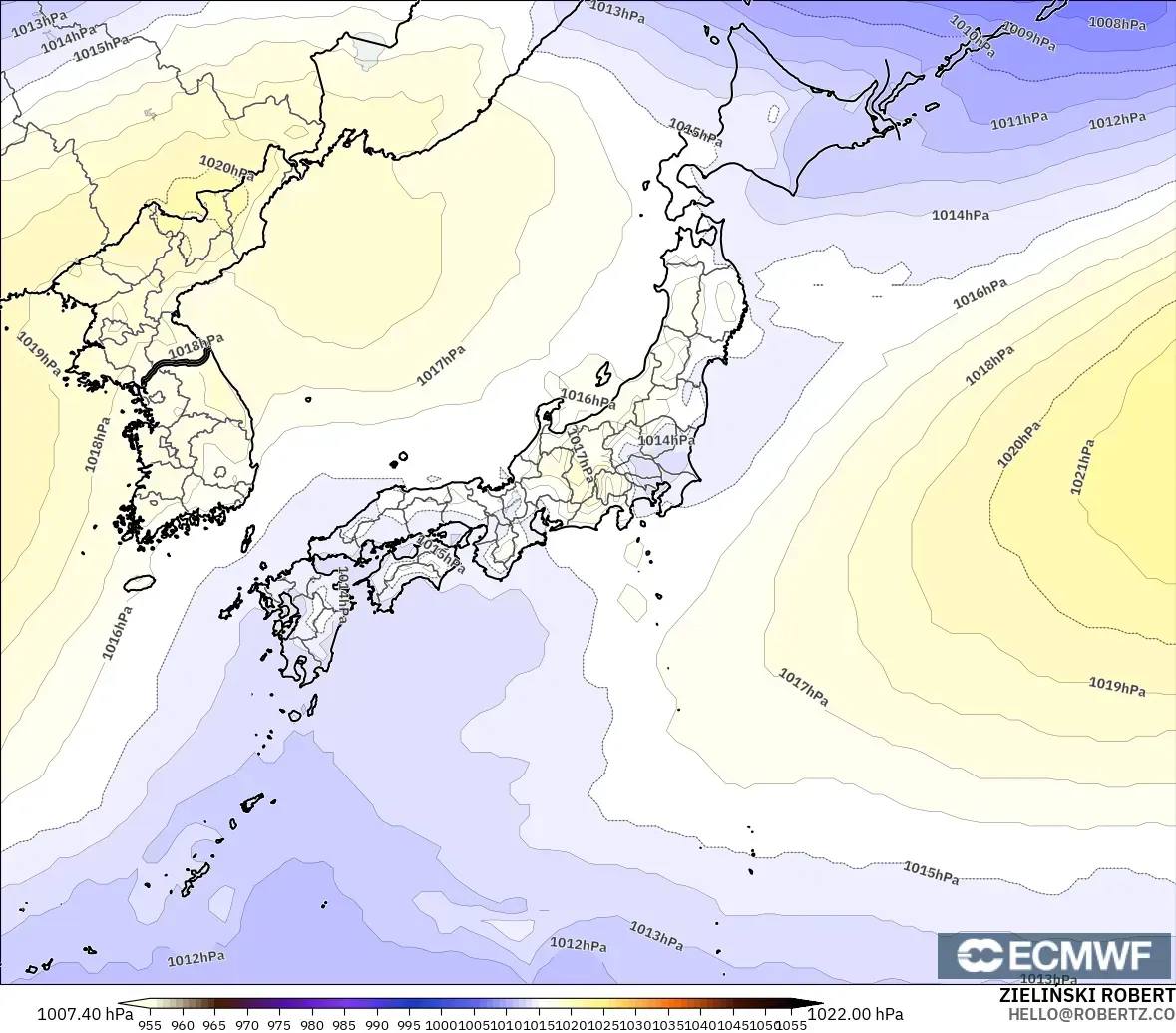 ECMWF IFS 0.25° model - Japonya, Basınç