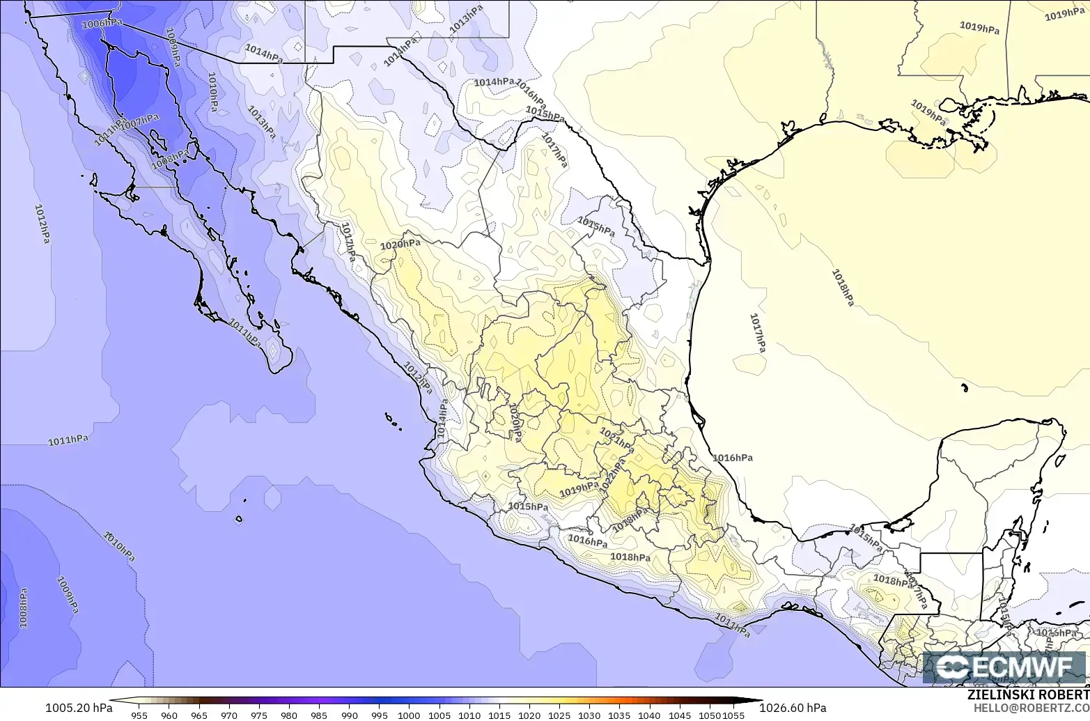 ECMWF IFS 0.25° model - Meksika, Basınç