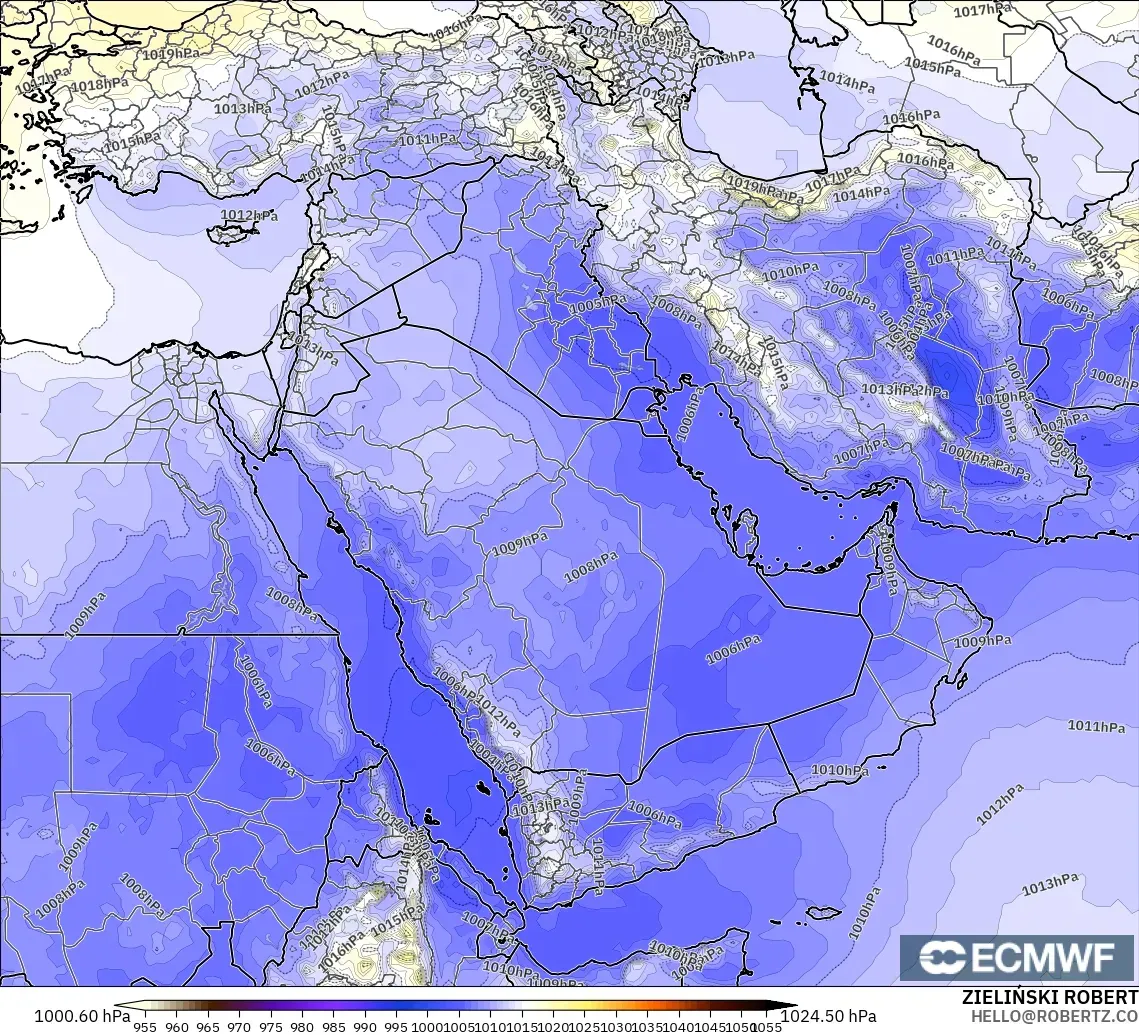ECMWF IFS 0.25° model - Orta Doğu, Basınç