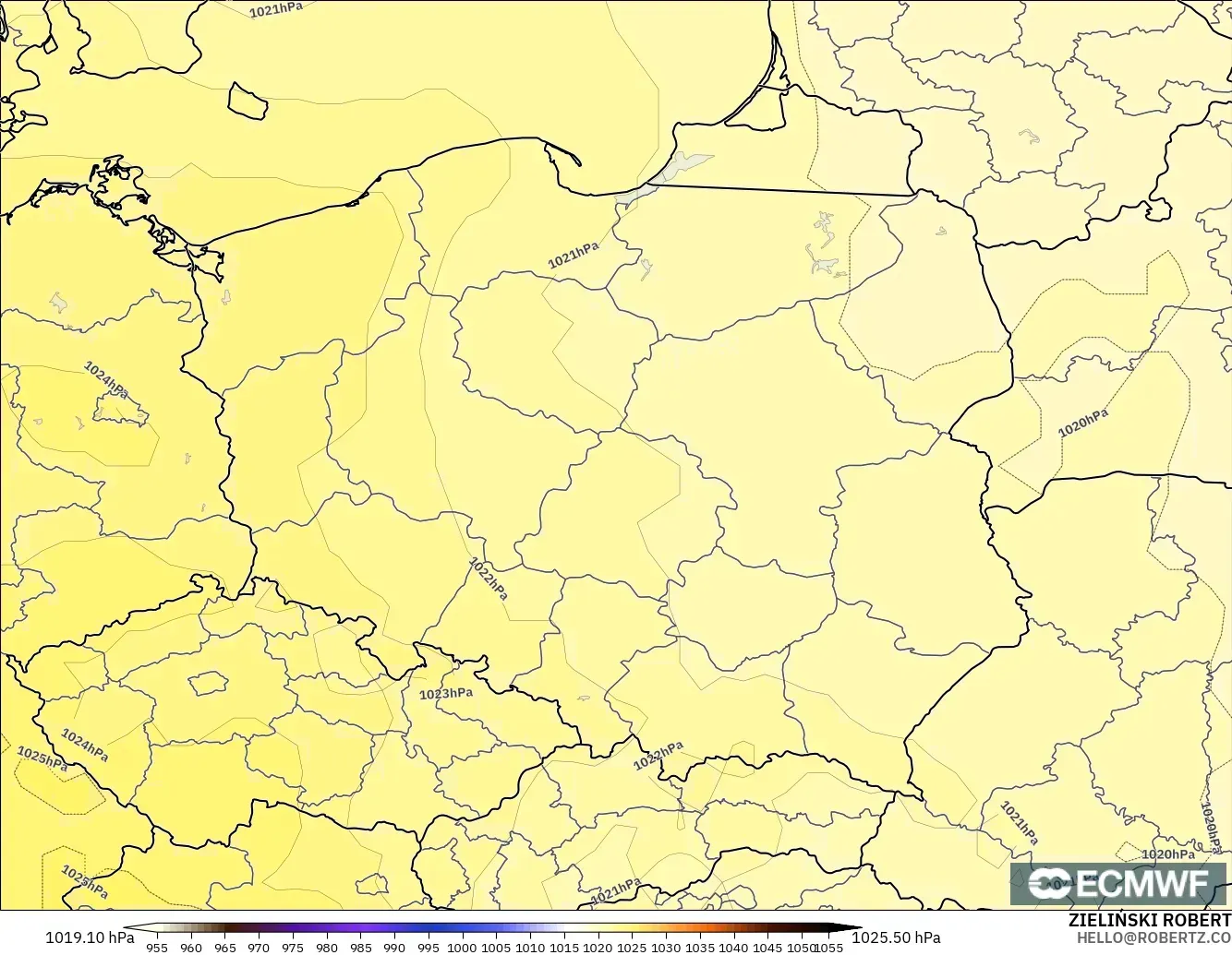 ECMWF IFS 0.25° model - Polonya, Basınç