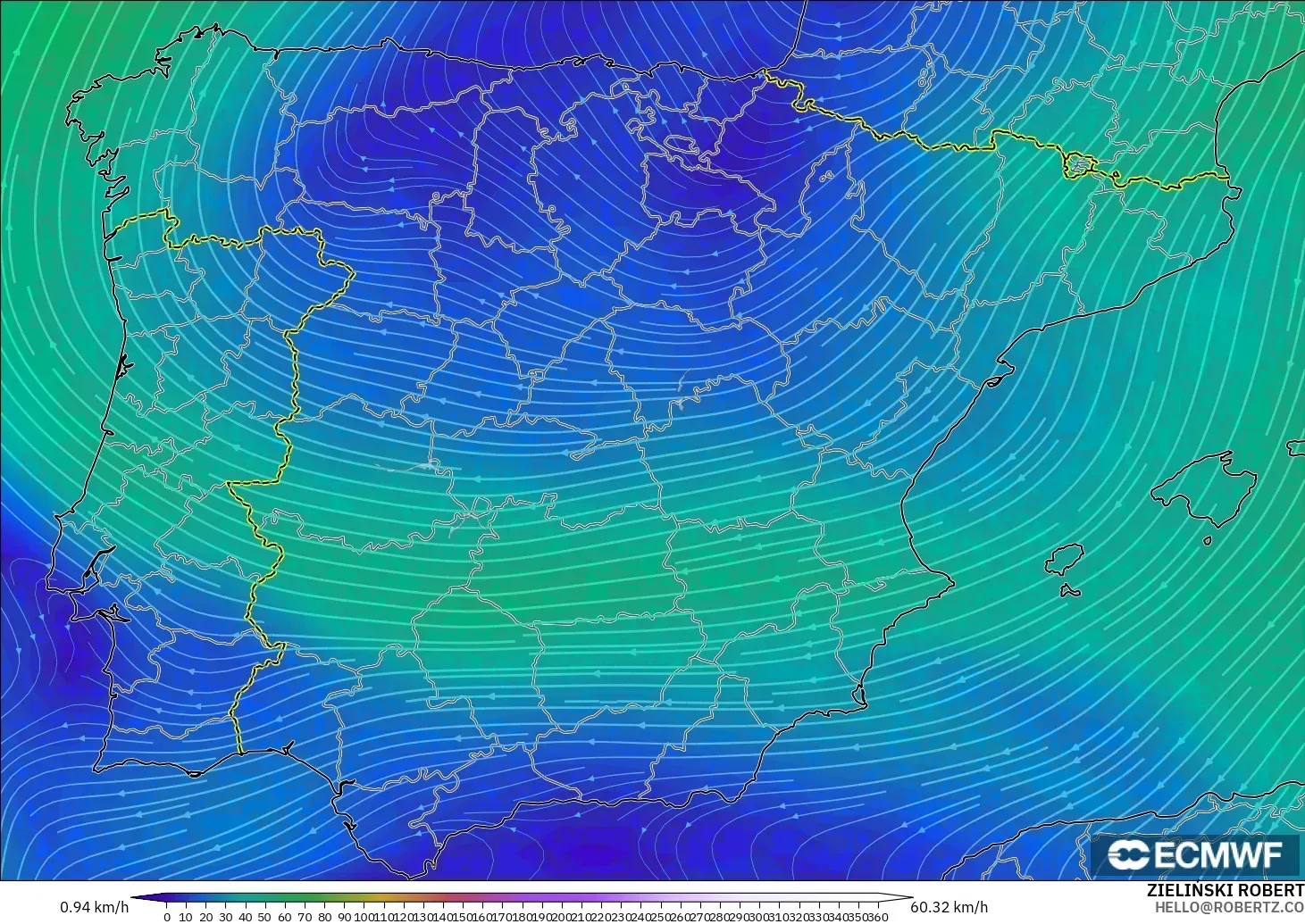 ECMWF IFS 0.25° model - İspanya, 300 hPa Rüzgârı (jet)