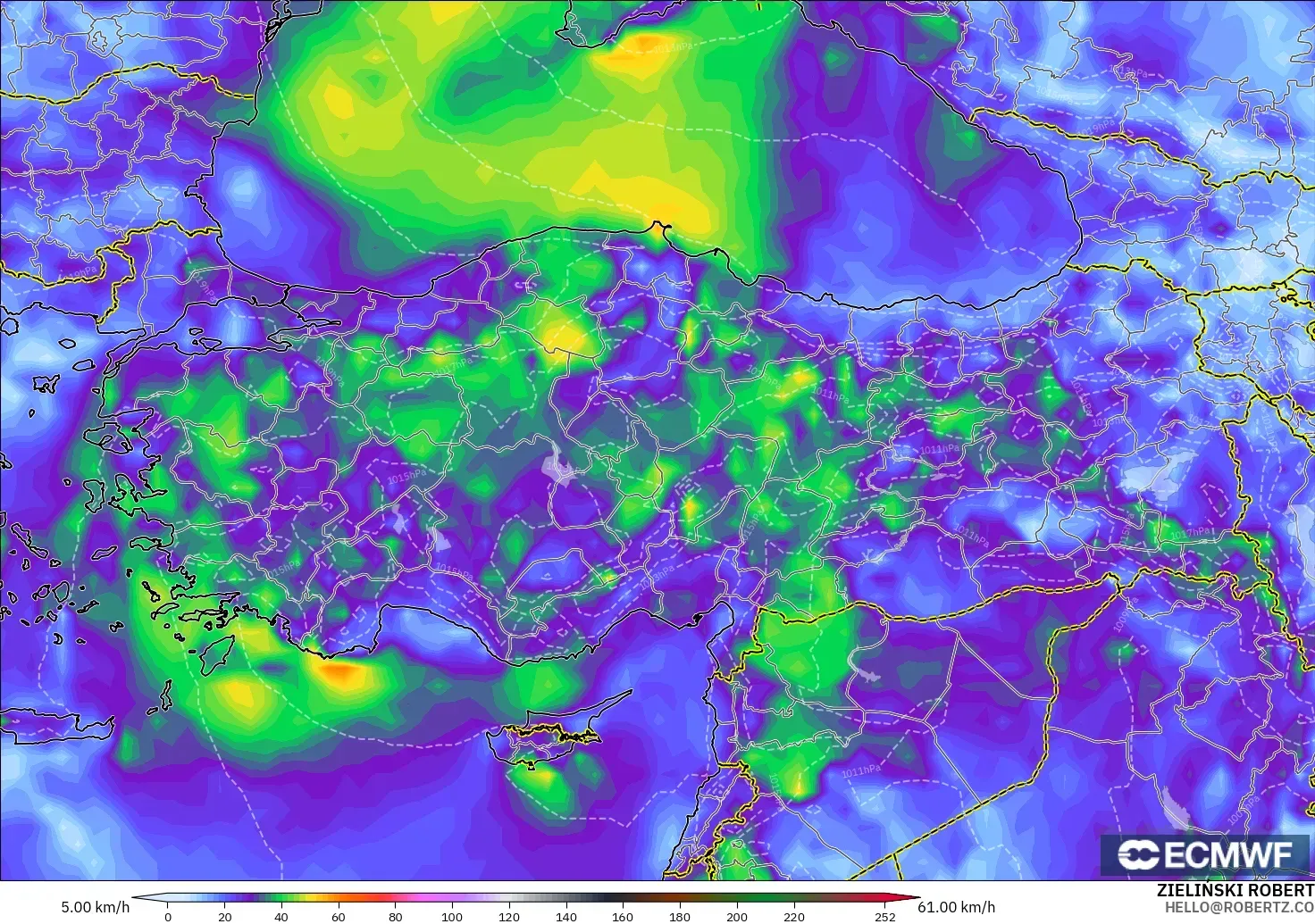 ECMWF IFS 0.25° model - Türkiye, Rüzgâr Esintileri