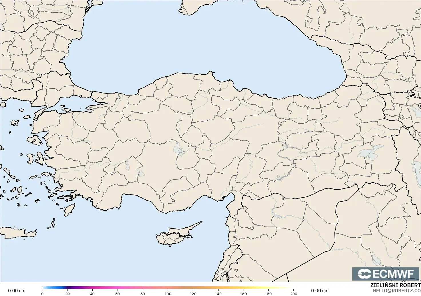 ECMWF IFS 0.25° model - Türkiye, Kar Kalınlığı