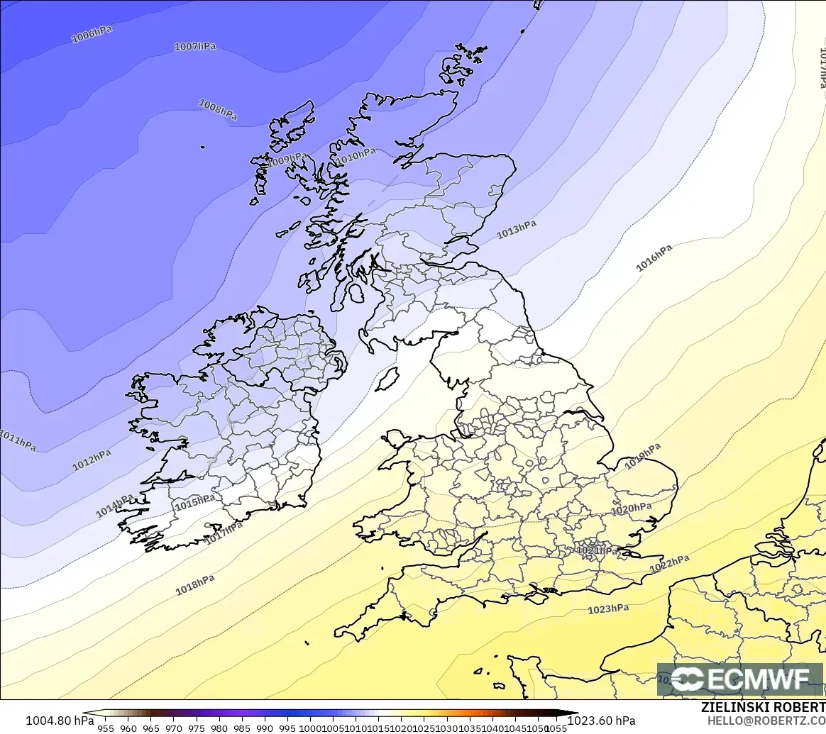 ECMWF IFS 0.25° model - Birleşik Krallık, Basınç