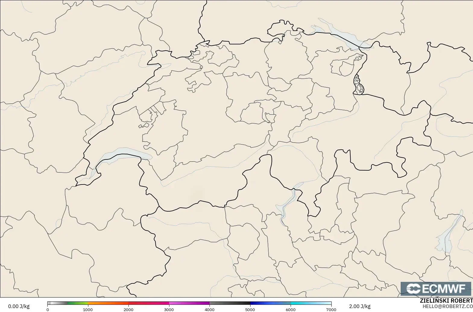 ECMWF IFS 0.25° model - İsviçre, CAPE