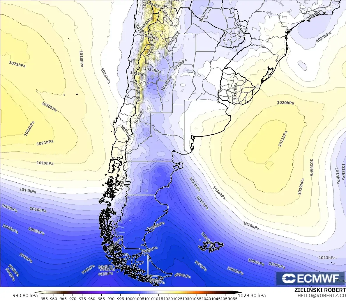 ECMWF IFS 0.25° model - Arjantin, Basınç