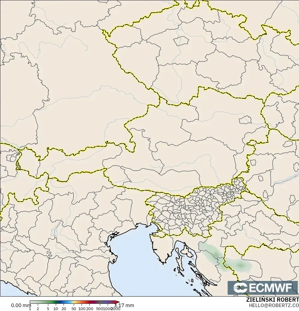 ECMWF IFS 0.25° model - Avusturya, Yağış Birikimi