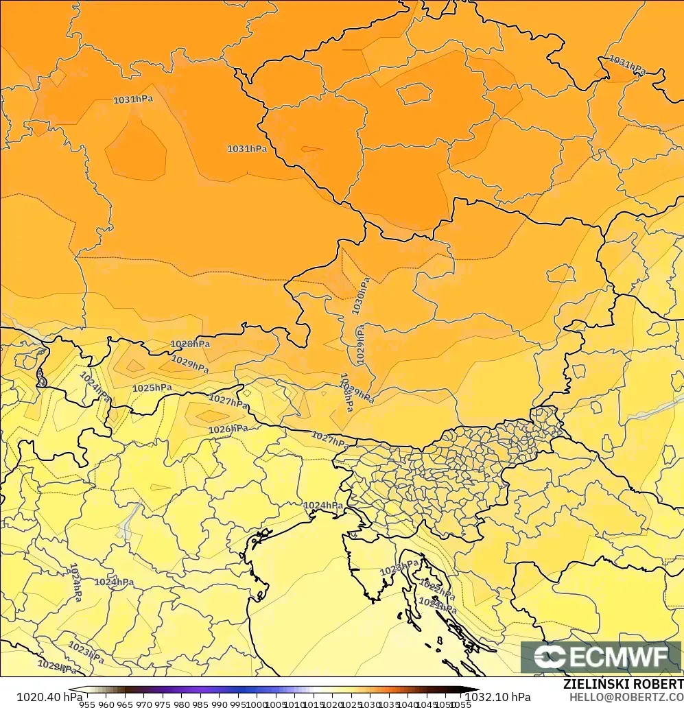 ECMWF IFS 0.25° model - Avusturya, Basınç