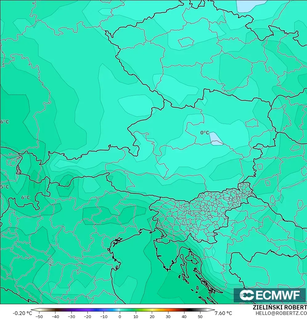 ECMWF IFS 0.25° model - Avusturya, 850 hPa Sıcaklık