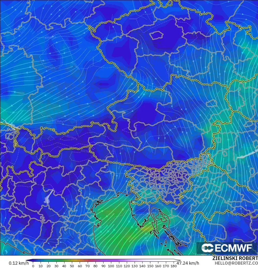 ECMWF IFS 0.25° model - Avusturya, 10 m Rüzgâr