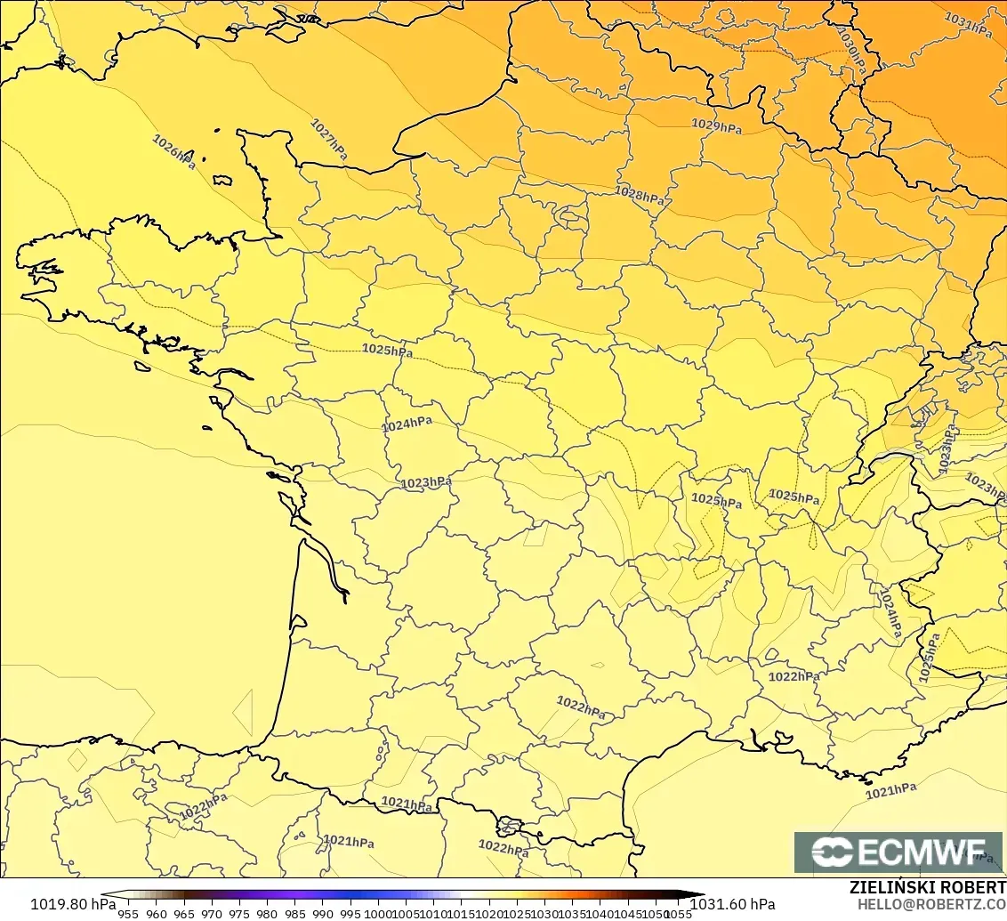 ECMWF IFS 0.25° model - Fransa, Basınç