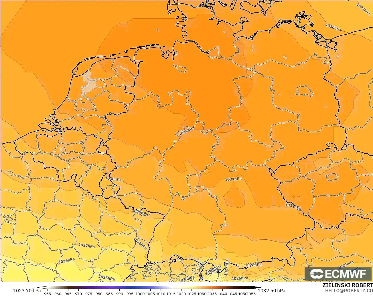 ECMWF IFS 0.25° model - Almanya, Basınç