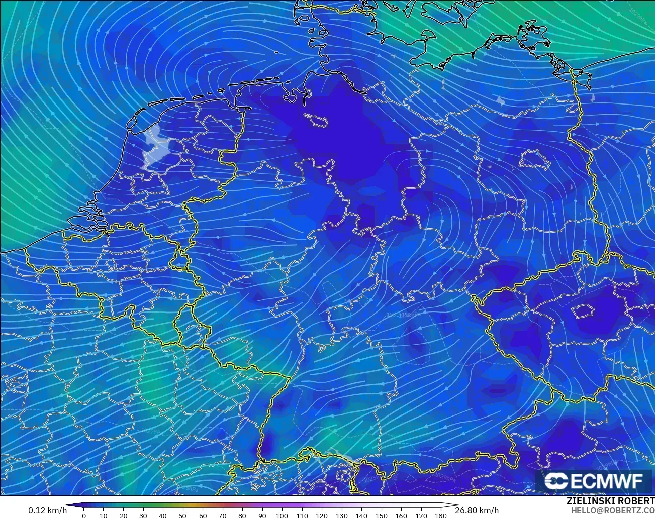 ECMWF IFS 0.25° model - Almanya, 10 m Rüzgâr
