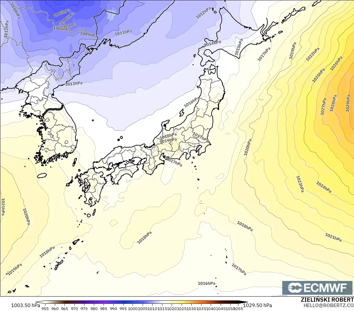 ECMWF IFS 0.25° model - Japonya, Basınç
