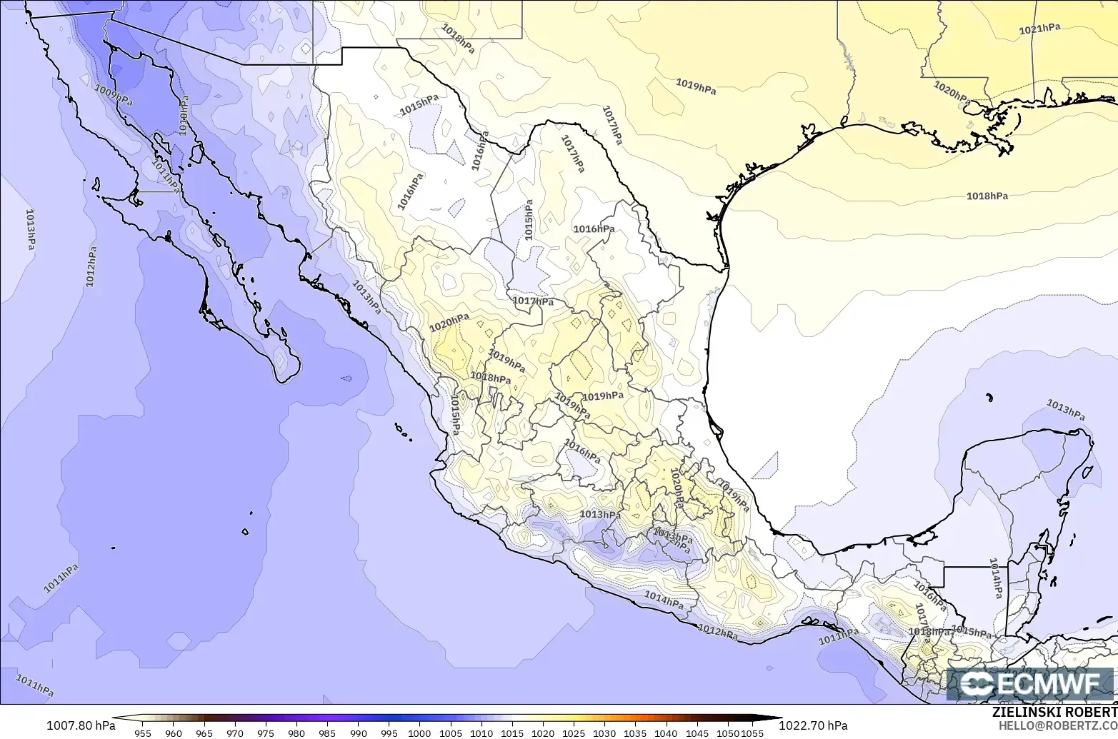 ECMWF IFS 0.25° model - Meksika, Basınç