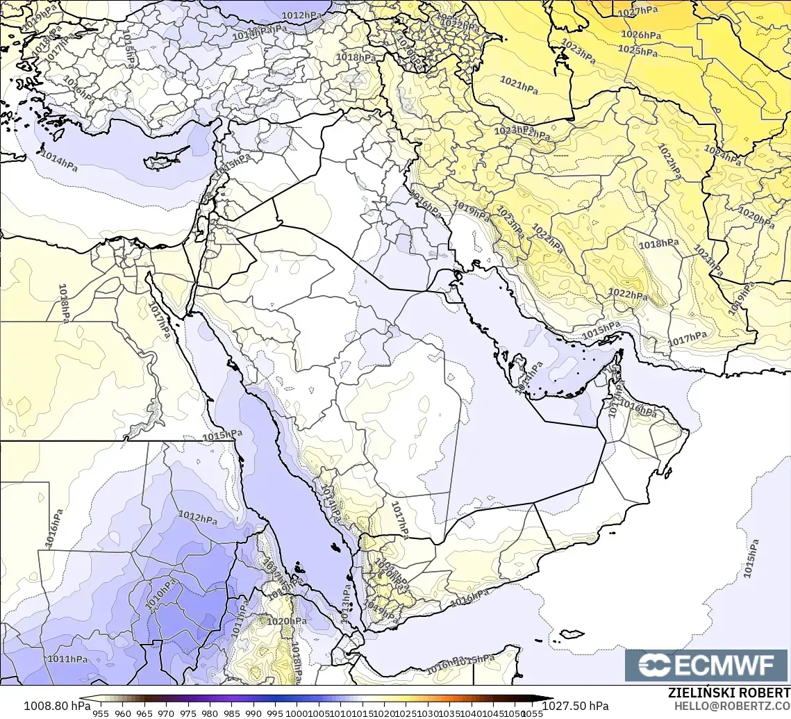 ECMWF IFS 0.25° model - Orta Doğu, Basınç