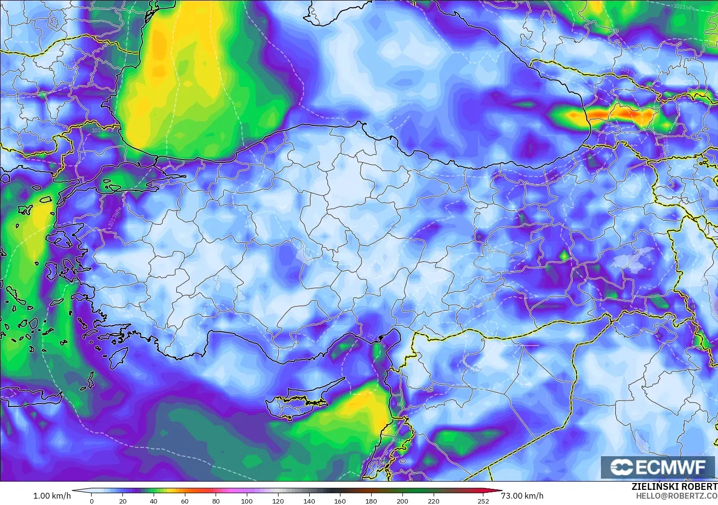 ECMWF IFS 0.25° model - Türkiye, Rüzgâr Esintileri