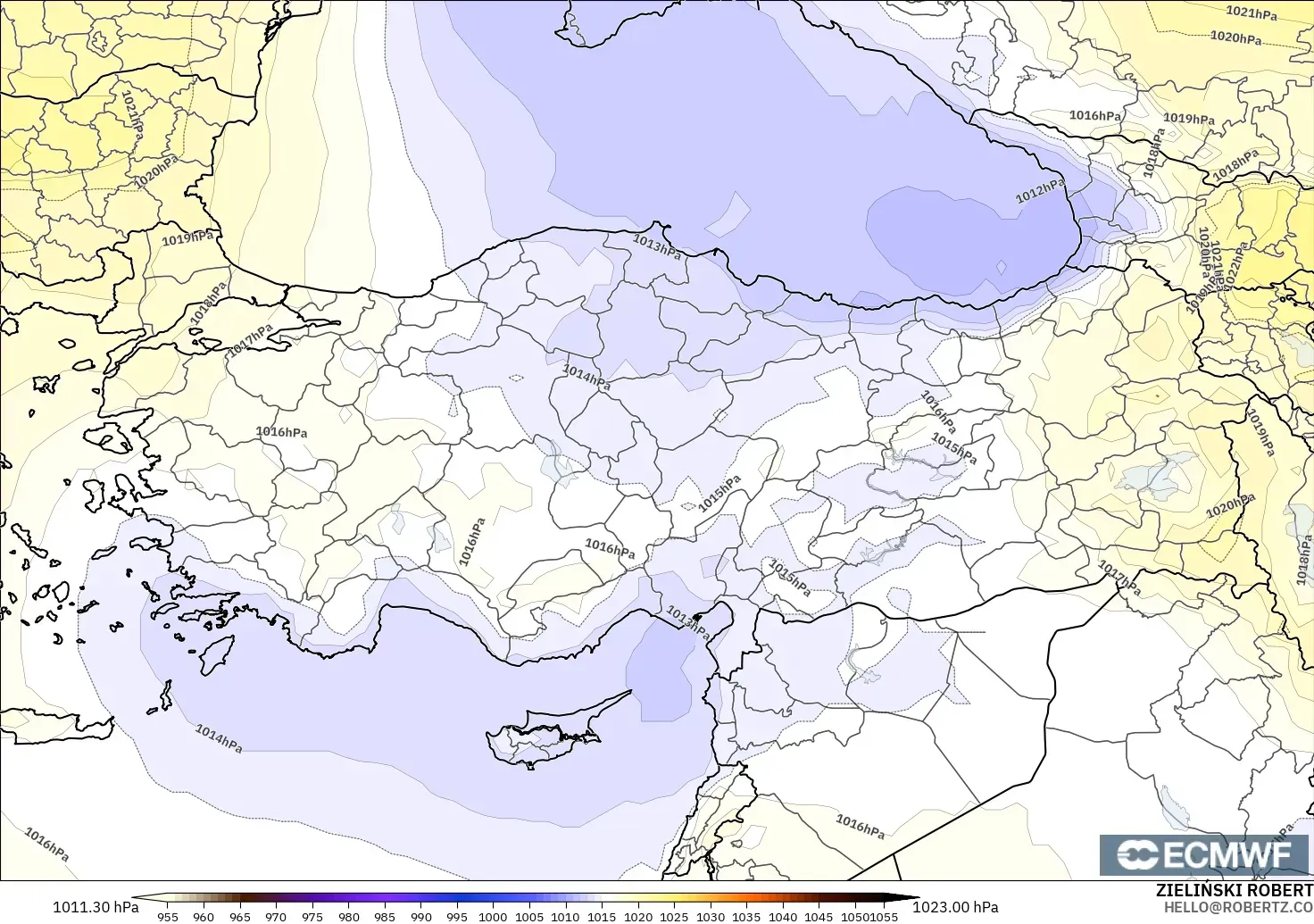 ECMWF IFS 0.25° model - Türkiye, Basınç