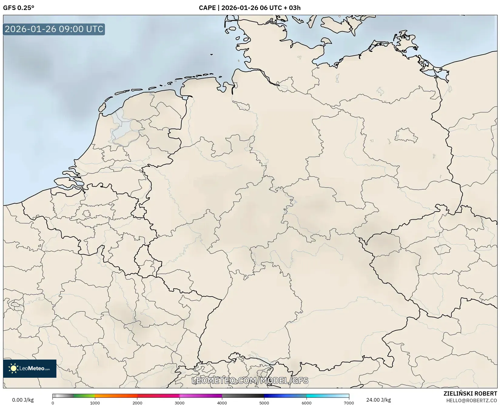 GFS model - Almanya, CAPE