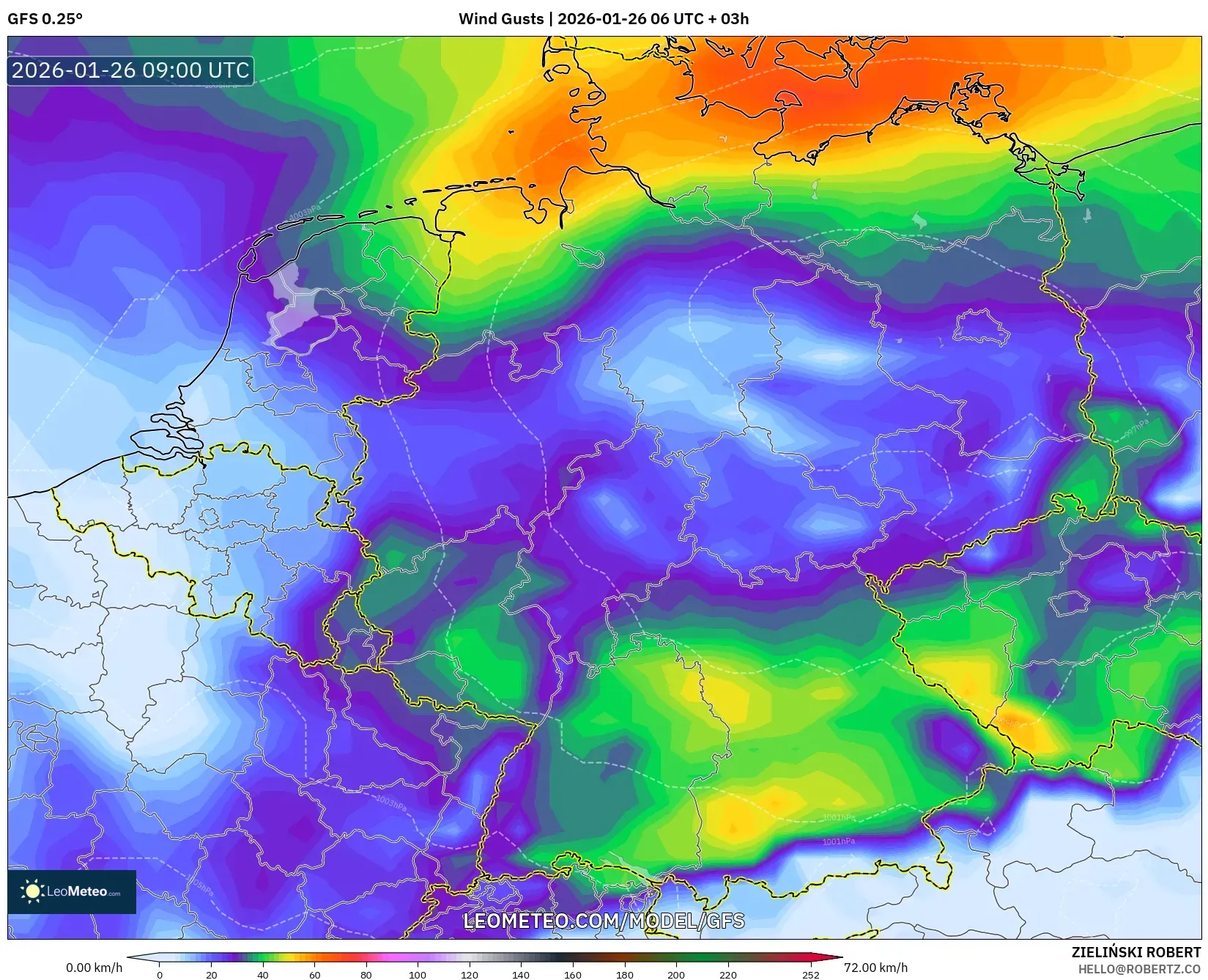 GFS model - Almanya, Rüzgâr Esintileri