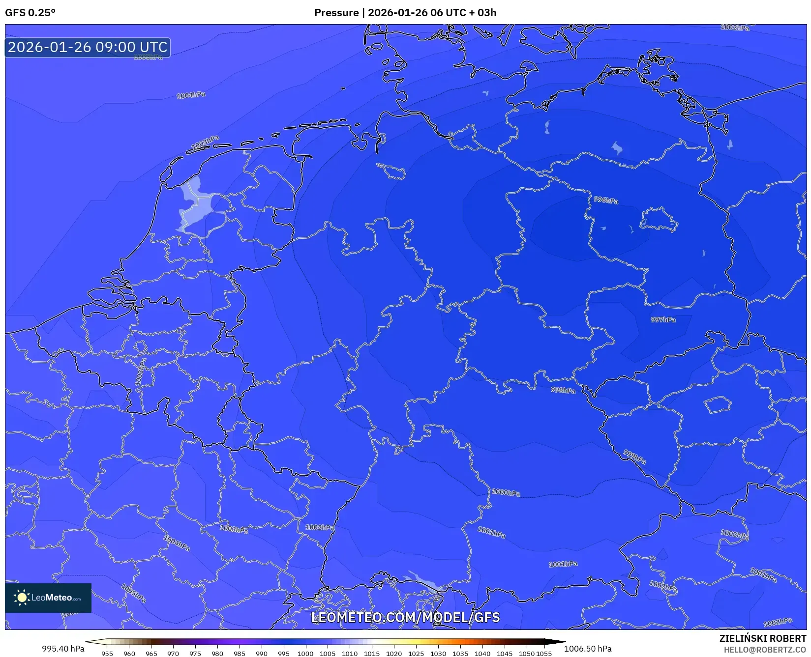 GFS model - Almanya, Basınç