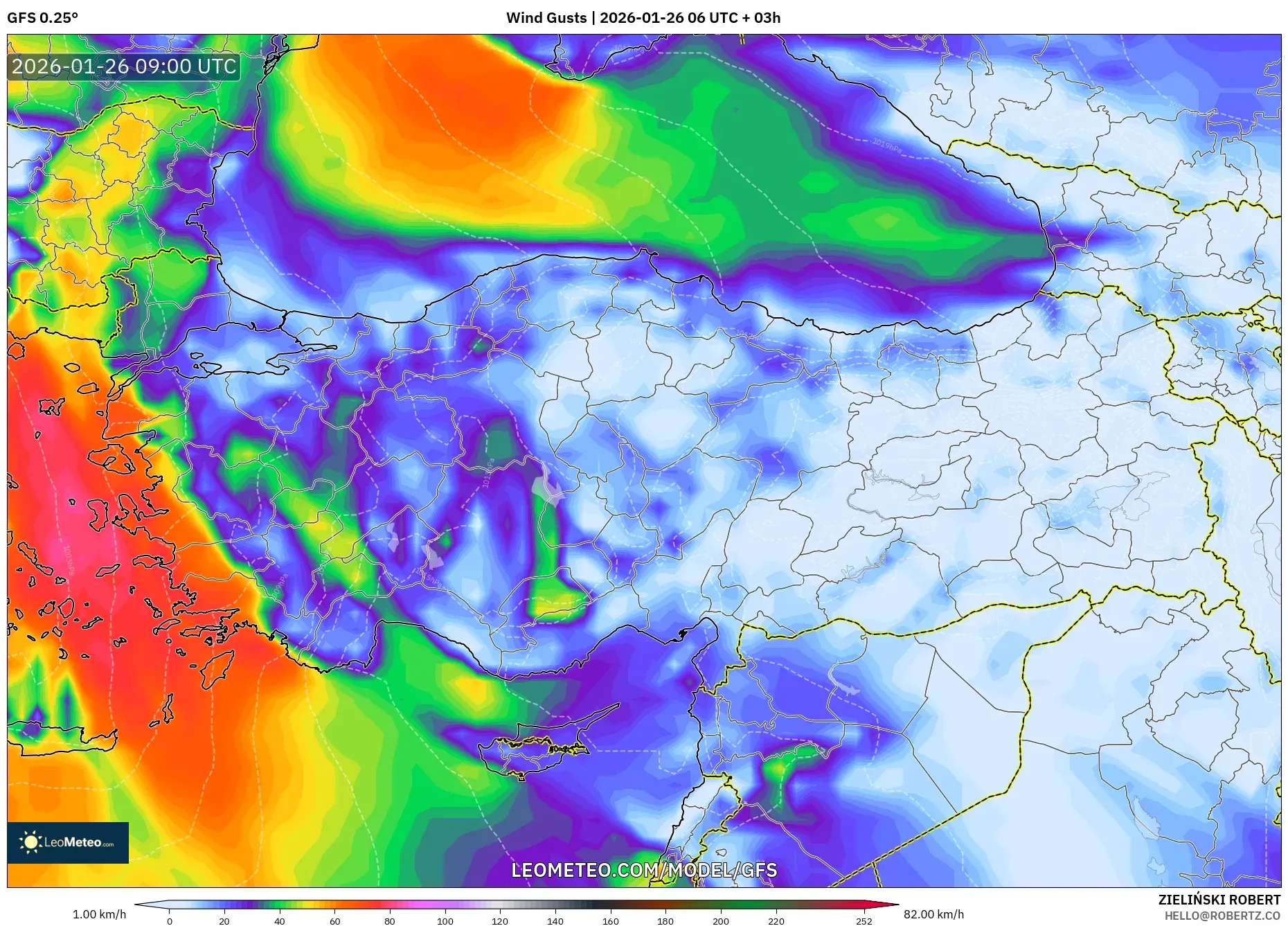 GFS model - Türkiye, Rüzgâr Esintileri