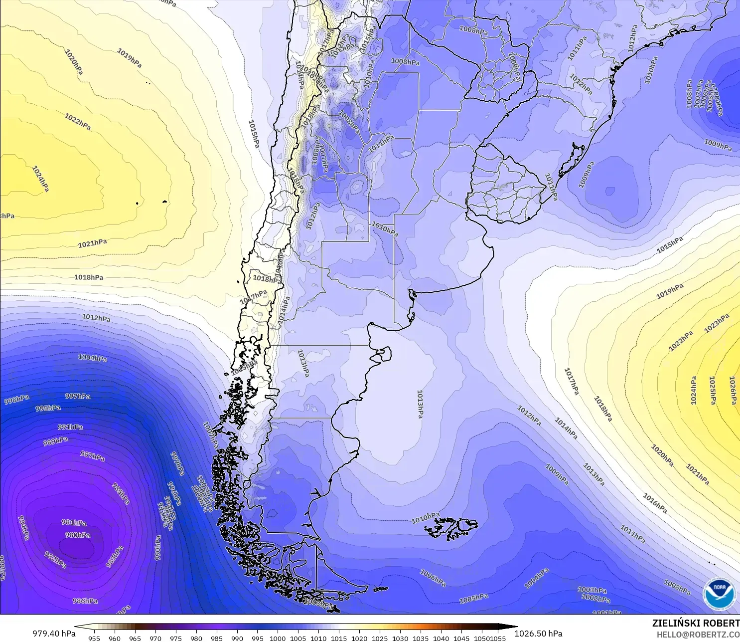 GFS model - Arjantin, Basınç
