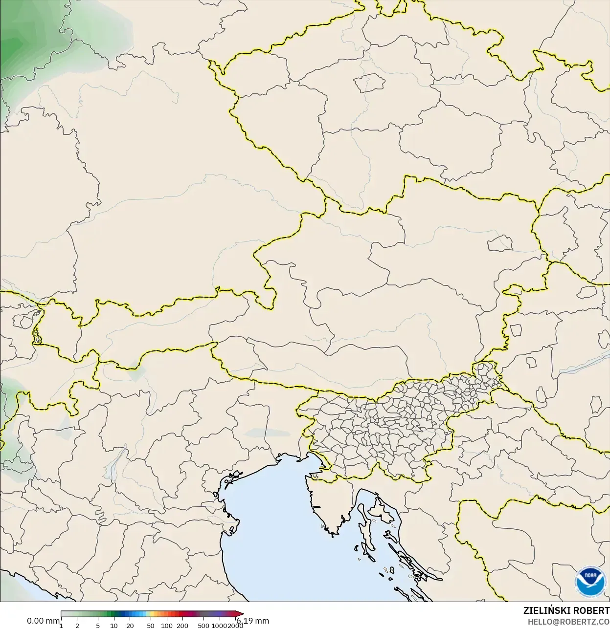 GFS model - Avusturya, Yağış Birikimi
