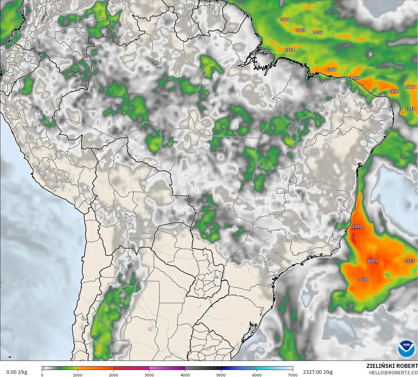 GFS model - Brezilya, CAPE